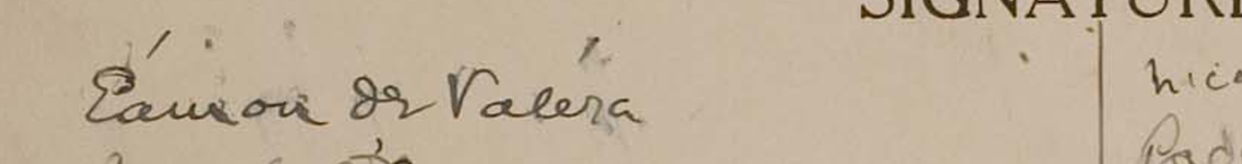 Eamonn De Valera Signature